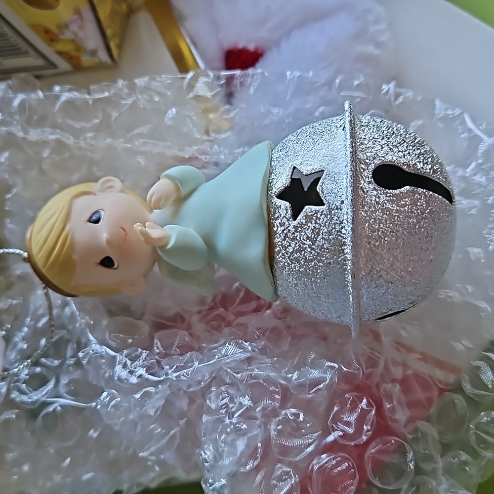 Precious Moments Boy Angel Bell Hanging Ornament